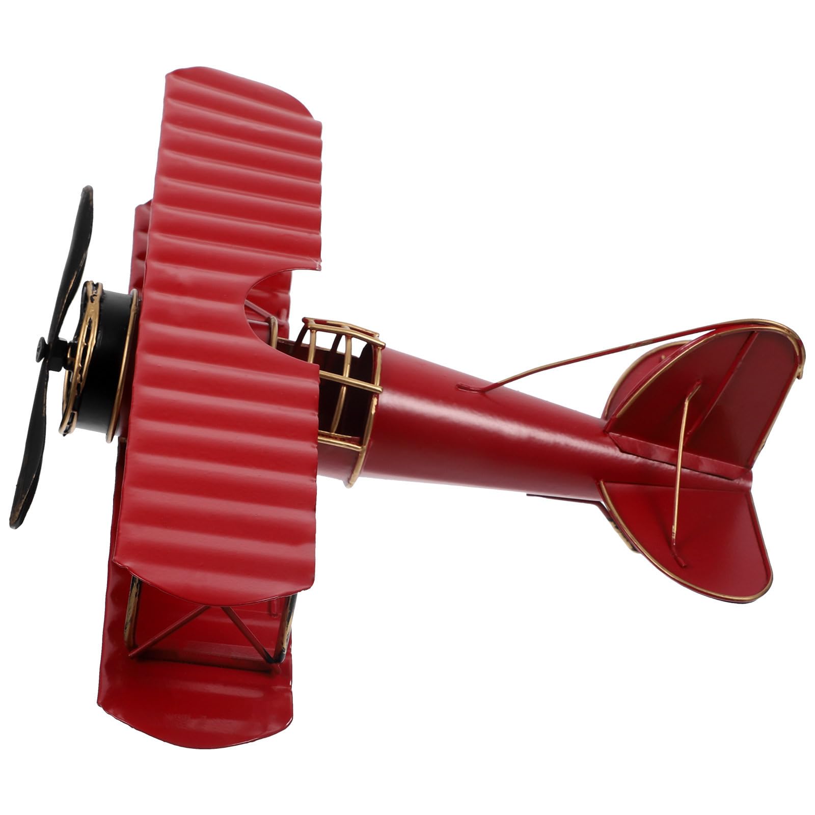 Maquette Avion Vintage en Fer Forgé SHINEOFI Modèle Décoratif Rouge Grosse Taille