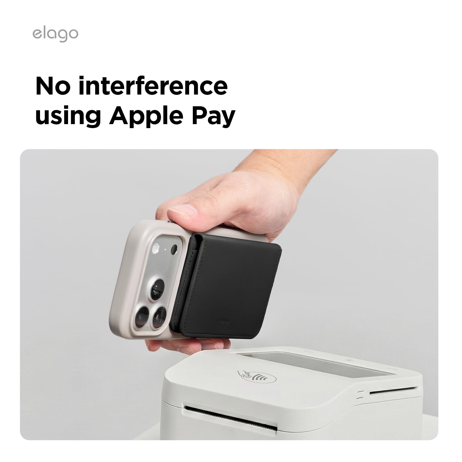 elago Porta Carte Magnetico in Pelle Sintetica per 4 Carte - Compatibile con MagSafe per iPhone, Portafoglio con Fissaggio Sicuro, Protezione Dai Graffi, Adatto a Monete e Banconote (Nero)