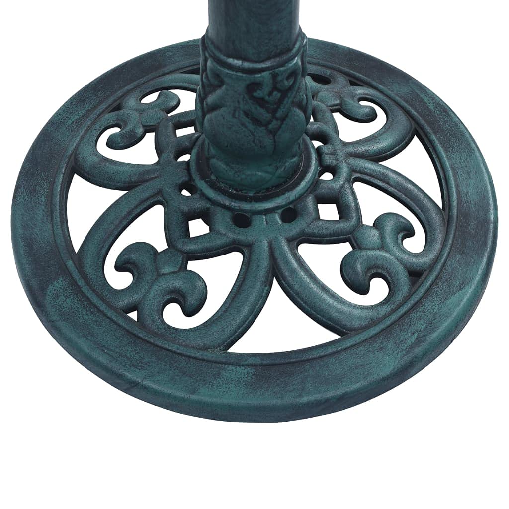 vidaXL Fuente de Jardín para Pájaros Bellamente Diseño Decorado de Patio Balcón Pequeña Fuentes de Agua Exterior Plástico Verde 50x91 cm