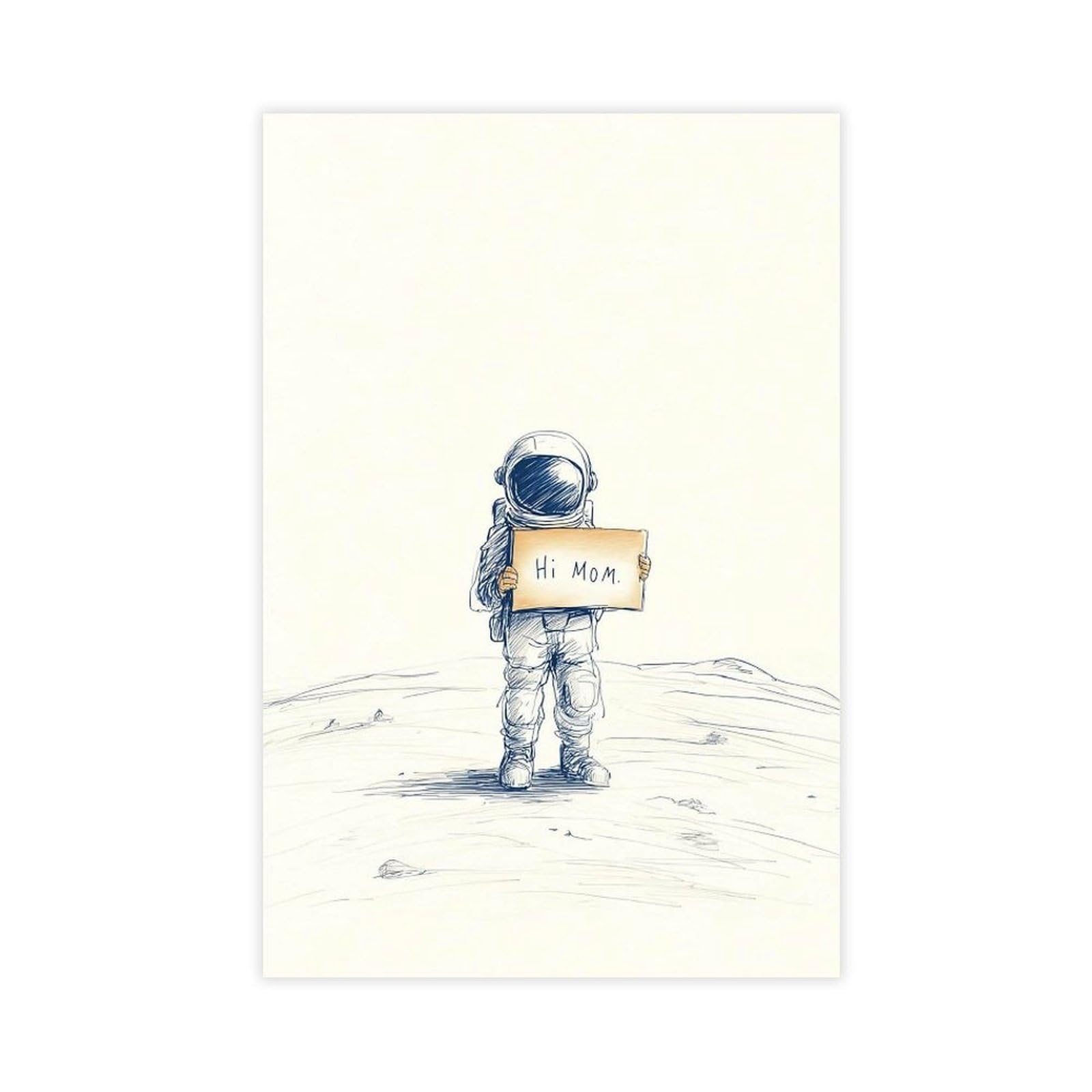 Ywtjax Unframe-Style Astronaut Poster Canvas Poster For Dorm Room Decor Gift