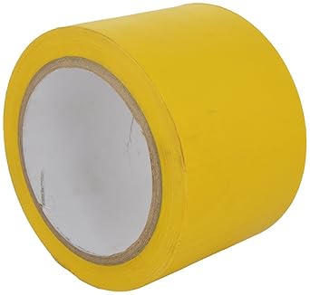 ELA TAPES Floor Marking Tape Strong Acrylic Adhesive Clear Heat Resistant 48mm x 27 Mts, 1 Pack 1 Pcs Yellow