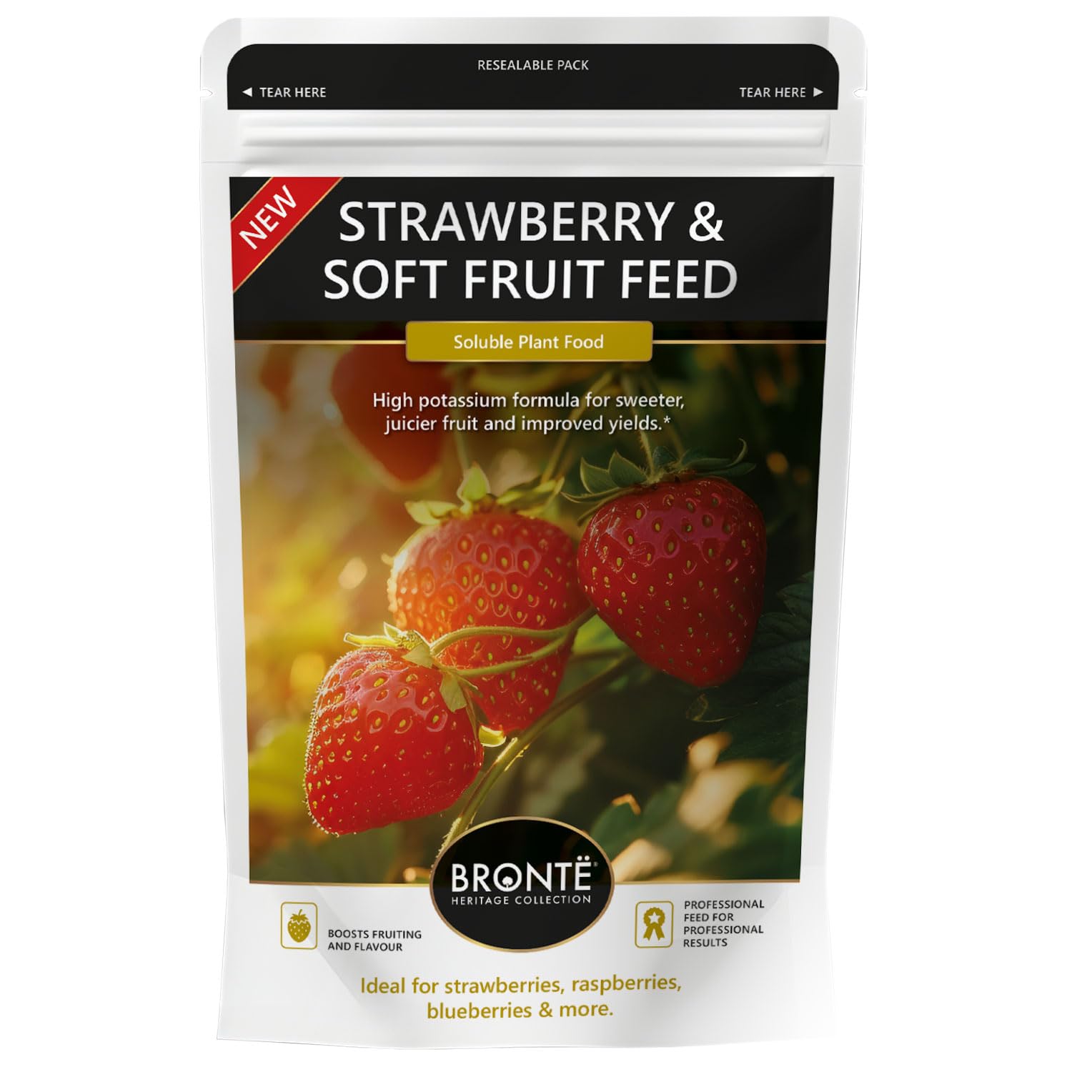 Strawberry Fertiliser & Soft Fruit Feed – 250g Soluble Plant Food with Scoop | High Potassium NPK 10-10-31 + Magnesium | Boosts Berry Yield, Flavour & Flowering for Raspberries, Blueberries & Currants