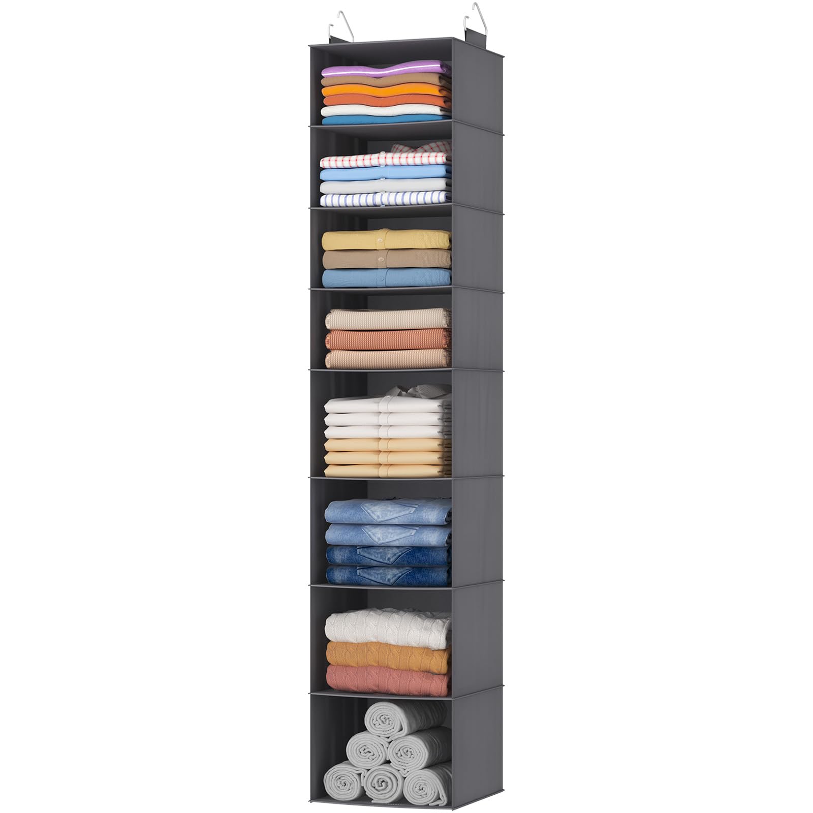 Lifewit Hängeregal für Kleiderschrank, Grau, 8 Fächern, 1 Stück