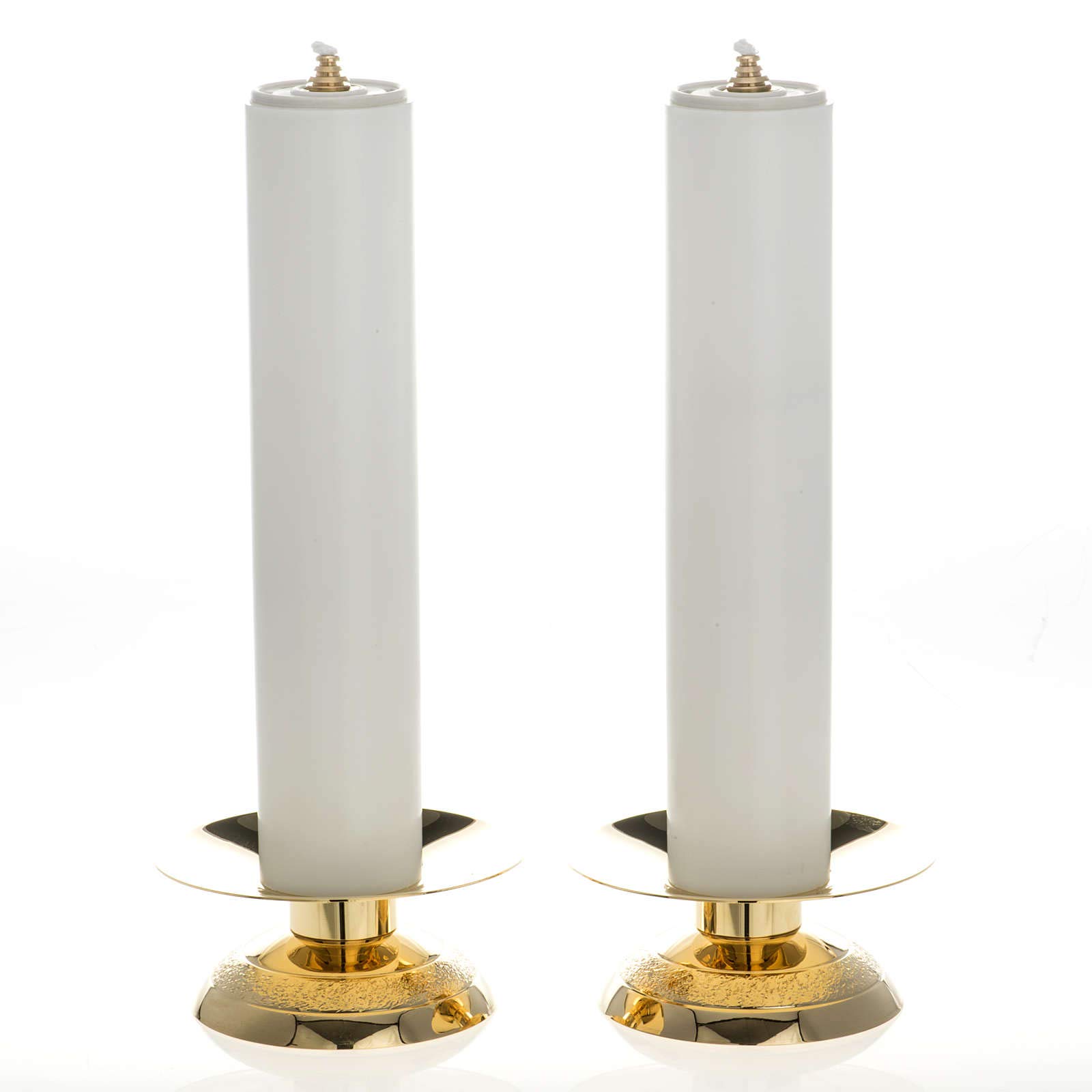 Candle Holders and Fake Candles, Two Piece Set