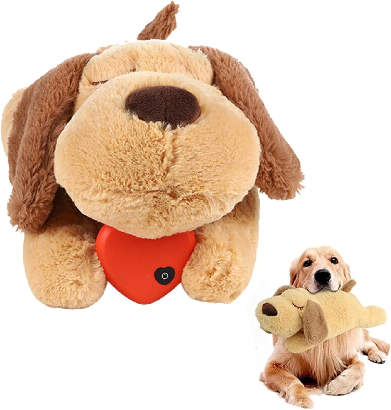 Leona Co Puppy Heartbeat Toy, Dog Heartbeat Toy for Separation Anxiety Relief with Heartbeat
