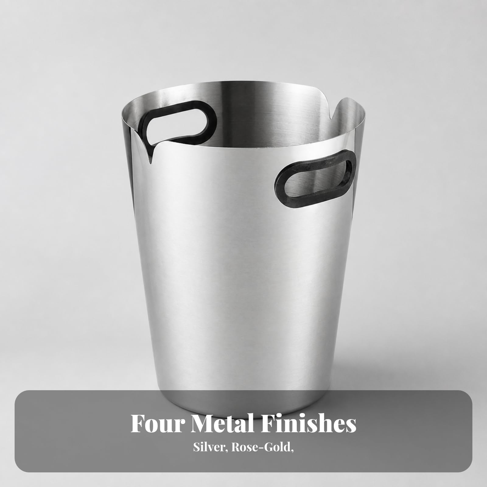 perfk Cubitera Acero Inoxidable Resistente Cubitera con Versátil Hielera para Restaurante, Negro Oro, S