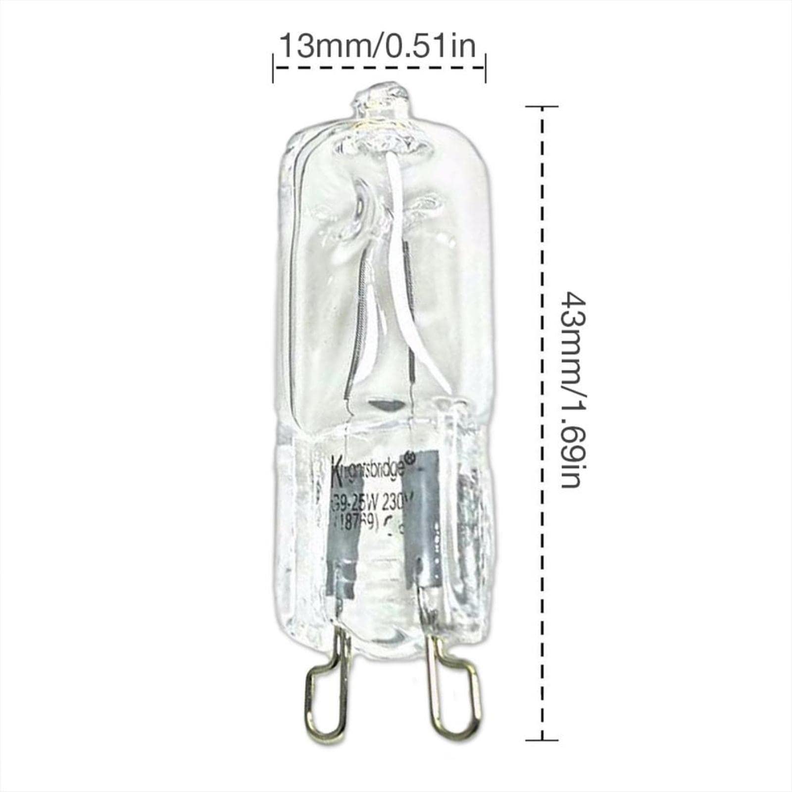 Lampada Alogena Durevole Resistente Alle Alte Temperature Della Luce Del Forno G9 Per I Ventilatori Dei Forni Dei Frigoriferi 40W 500℃ Lampadina A Spillo,40W 220V,2 Pz