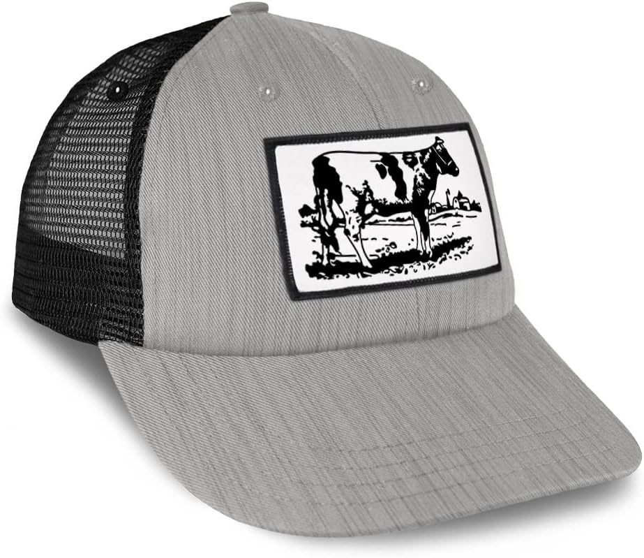 Patch Hat Trucker Baseball Cap Cow B Animals Farm & Domesticated Animals Animals