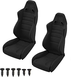 2Pack ShareGoo Hard Plastic Car Seat,RC Truck Simulation Seats Compatible with Axial SCX10 SCX10-III 90046 Spectra RR10 TRX-4 1/10 RC Crawler (Black)