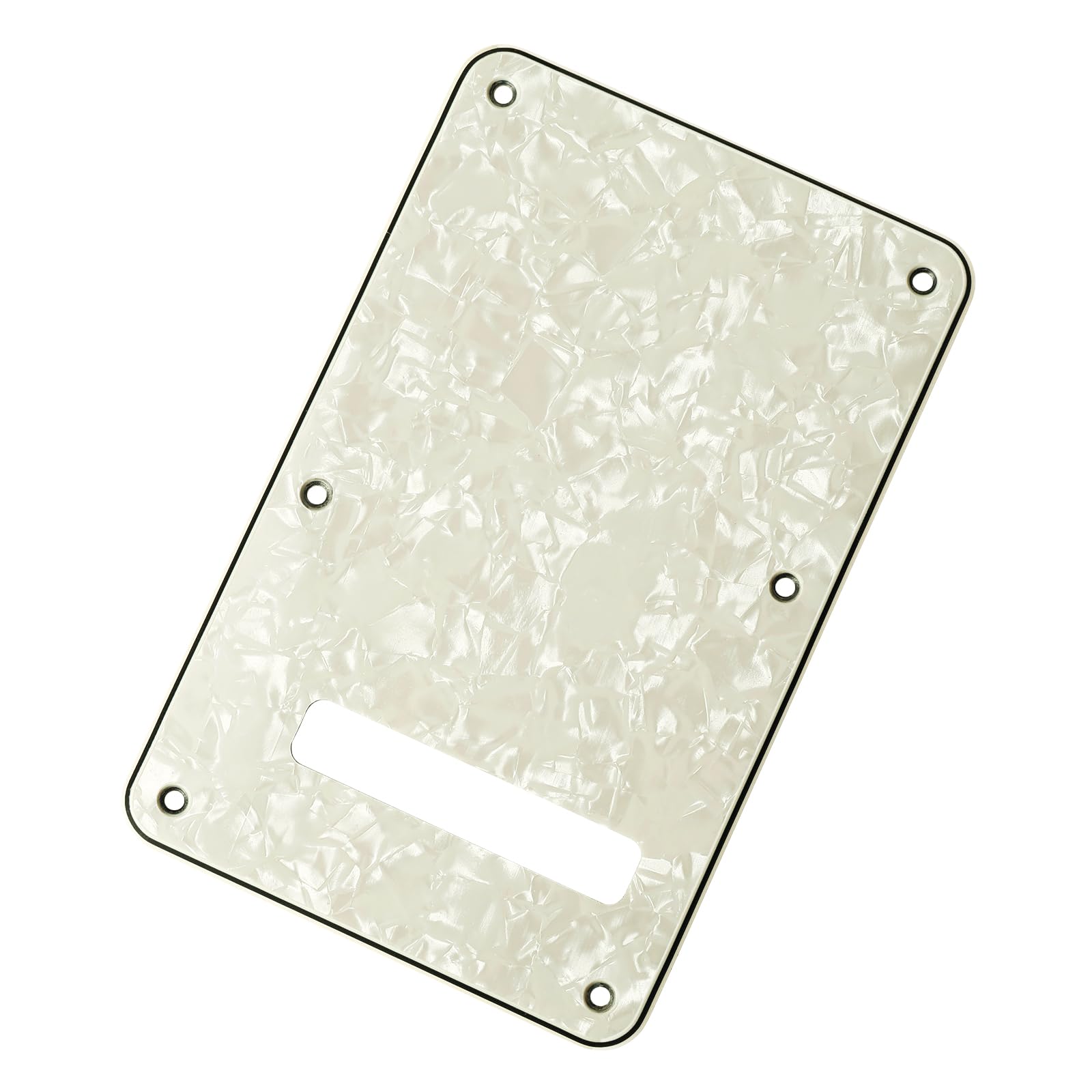 Banworks Electric Guitar 4 Ply Backplate 6-Hole Trem Tremolo Cover for USA/Mexican Standard Strat ST JT/HGB-01 Vintage WhitePearl - Image 4