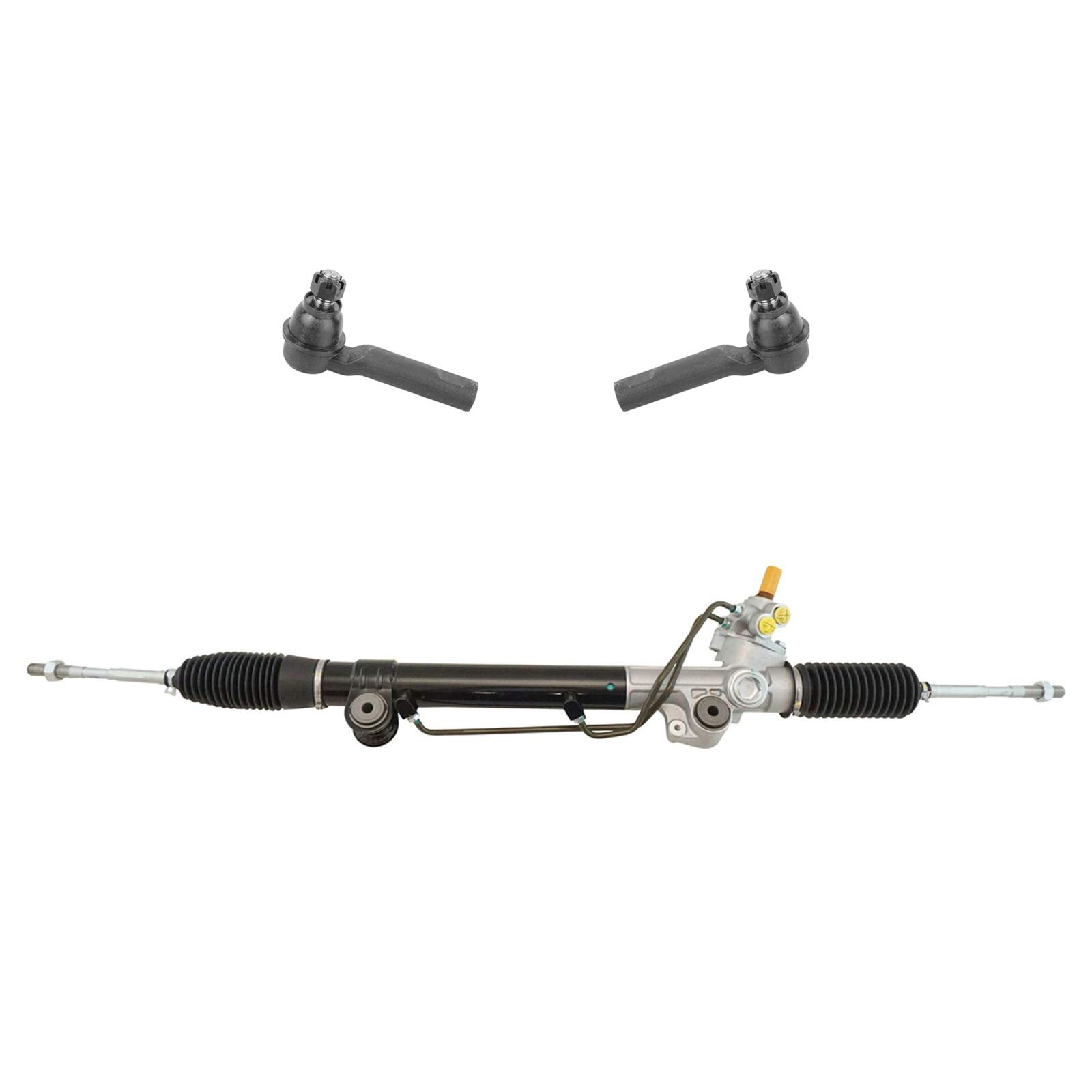 TRQ 3 pc Steering Kit Power Steering Rack Pinion Assembly w/Outer Tie Rod Ends