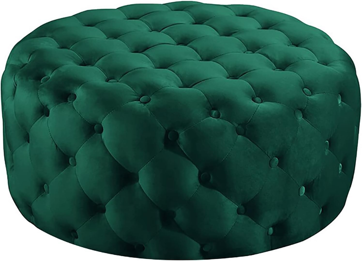 Ottomane ronde en peluche douce, table basse moderne pour un salon cosy