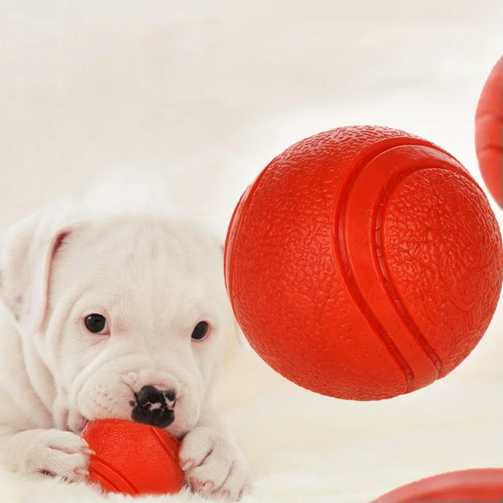 Zabawki dla szczeniąt, Zabawki dla psów Gumowa piłka Odporna na gryzienie Piłka Zabawka Szczeniak Teddy Pitbull Solidna Artykuły zwierząt 2 szt. Czerwony S(Red L)