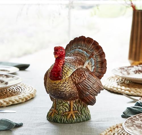Spode 1808553 14Oz Turkey-Shaped Gravy Boat With Ladle - Dolomite Thanksgiving Serveware | Large Table Centerpiece | Decorative Serving Bowl | Holiday Soup Bowl thumb #4