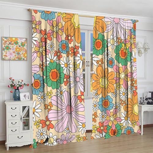 Rideau occultant 3D de qualité moderne avec draperies fleurs pour un salon élégant - 4