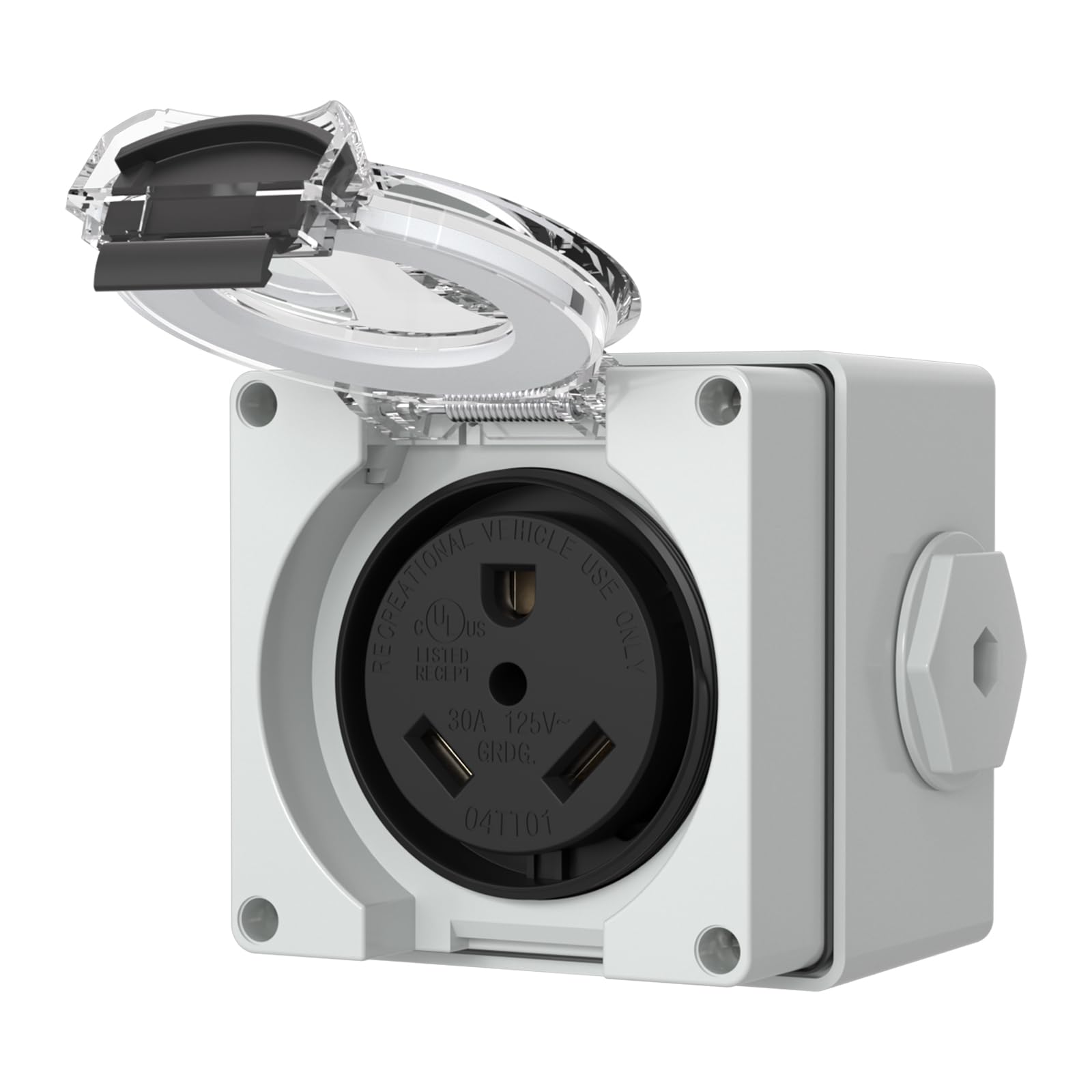 STARELO 30Amp RV Power Outlet Box,NEMA TT-30R Receptacle 125Volt,Outdoor dustproof and Weatherproof for RVs, Electric Vehicles, generators, Welding Machines, etc.ETL Listed.(NEMA TT-30R Box)