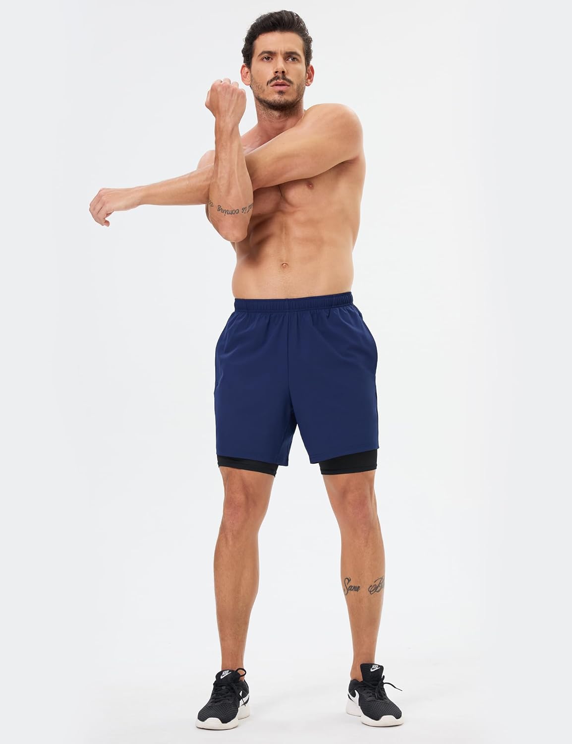 Men's 2 in 1 Athletic Running Shorts Quick Dry 5 Inch Lightweight Workout Gym Shorts with Liner and Pockets - Image 6