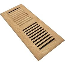 Homewell Oak Floor Register, Drop in Vent, 6x12 Inch with Damper,Unfinished