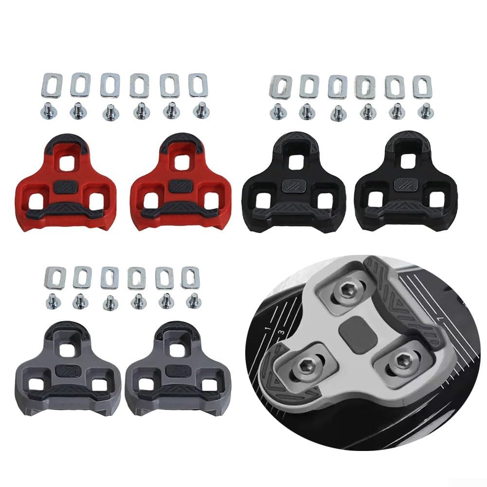 Tacchette per Pedali da Bicicletta, Sistema a 3 Fori per Bici da Strada, Angolo di flottaggio 0/4.5/9, per Scarpe e Biciclette da Mountain Bike.
