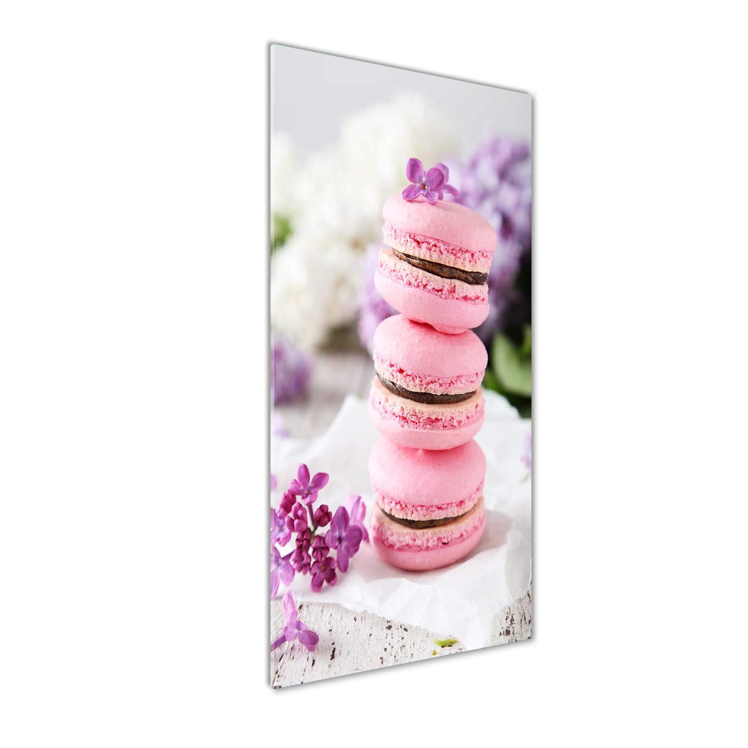 Tableau en verre acrylique pour cuisine | Déco murale nourriture rose 50x125