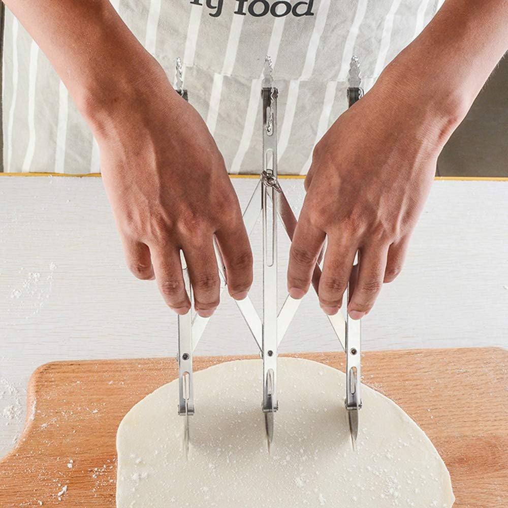 Stainless Steel Adjustable Dough Divider Pizza Wheel Cutter Pasta Wheel Knife Pizza Pastry Peeler Kitchen Tools