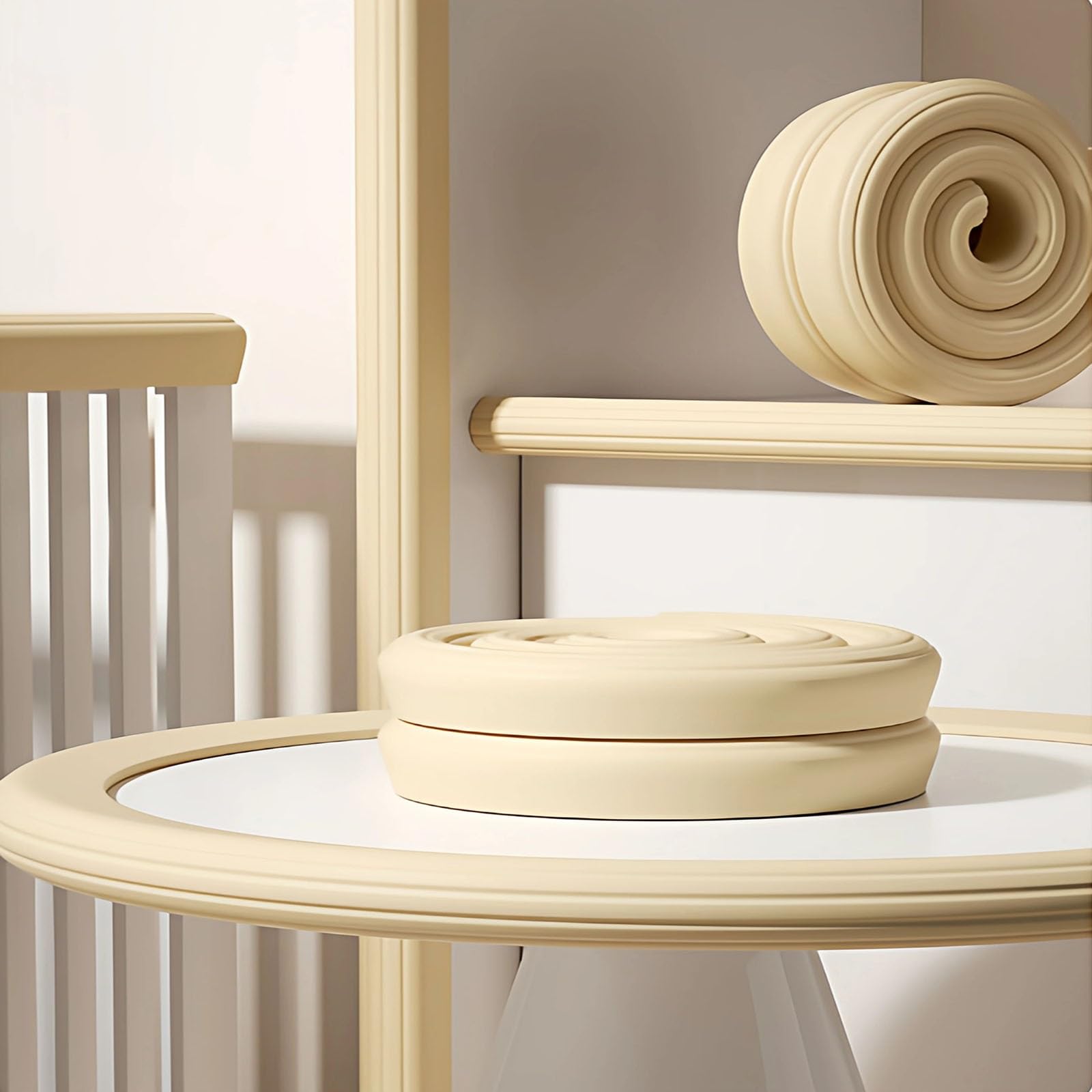 Paraspigoli Angolari, in NBR, Autoadesiva, a Forma di U, Paracolpi | Para Spigoli per Mobili, per Tavoli, Sedie, Davanzali, Braccioli e Letti con Spessore di 2–3 cm(Beige,1000cm/394in)