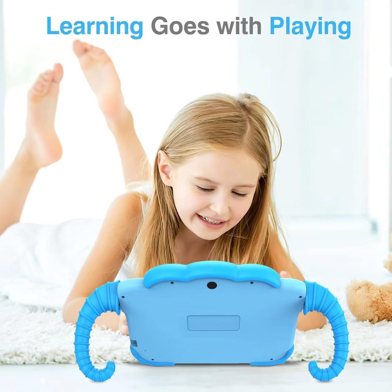 Tablette pour Enfant 7 Pouces Android Tablette Enfants avec WiFi Bluetooth ContrôLe Parental Logiciel Enfant Pré-Installé Quad Core 32Go ROM Tablette Tactile Educative Youtube Google Play (Bleu)