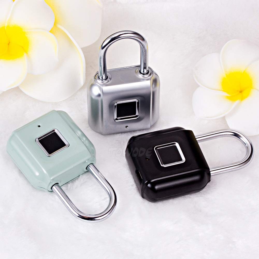 Candado de seguridad sin llave con huella dactilar, recargable por USB, antirrobo para equipaje y puertas, acceso seguro con tecnología biométrica
