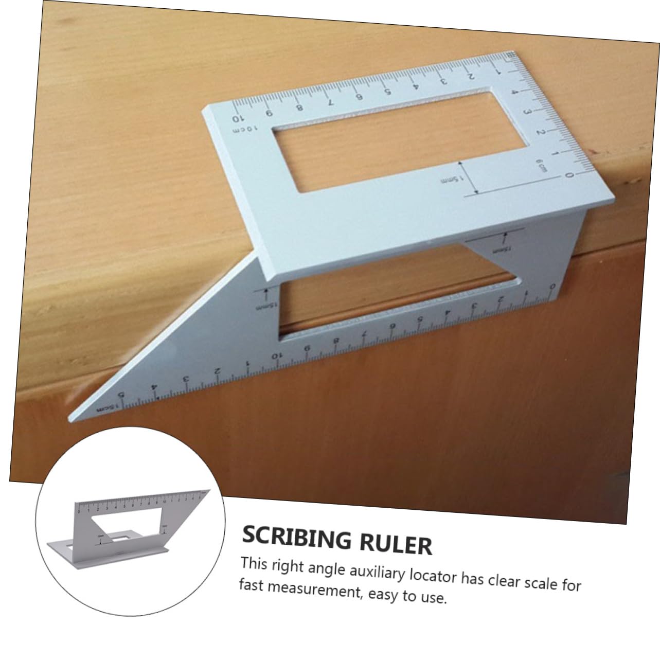 Mikikit Aluminum Ruler Right Angle Measuring Gauge 45/90 Degree Angle Ruler for Woodworking