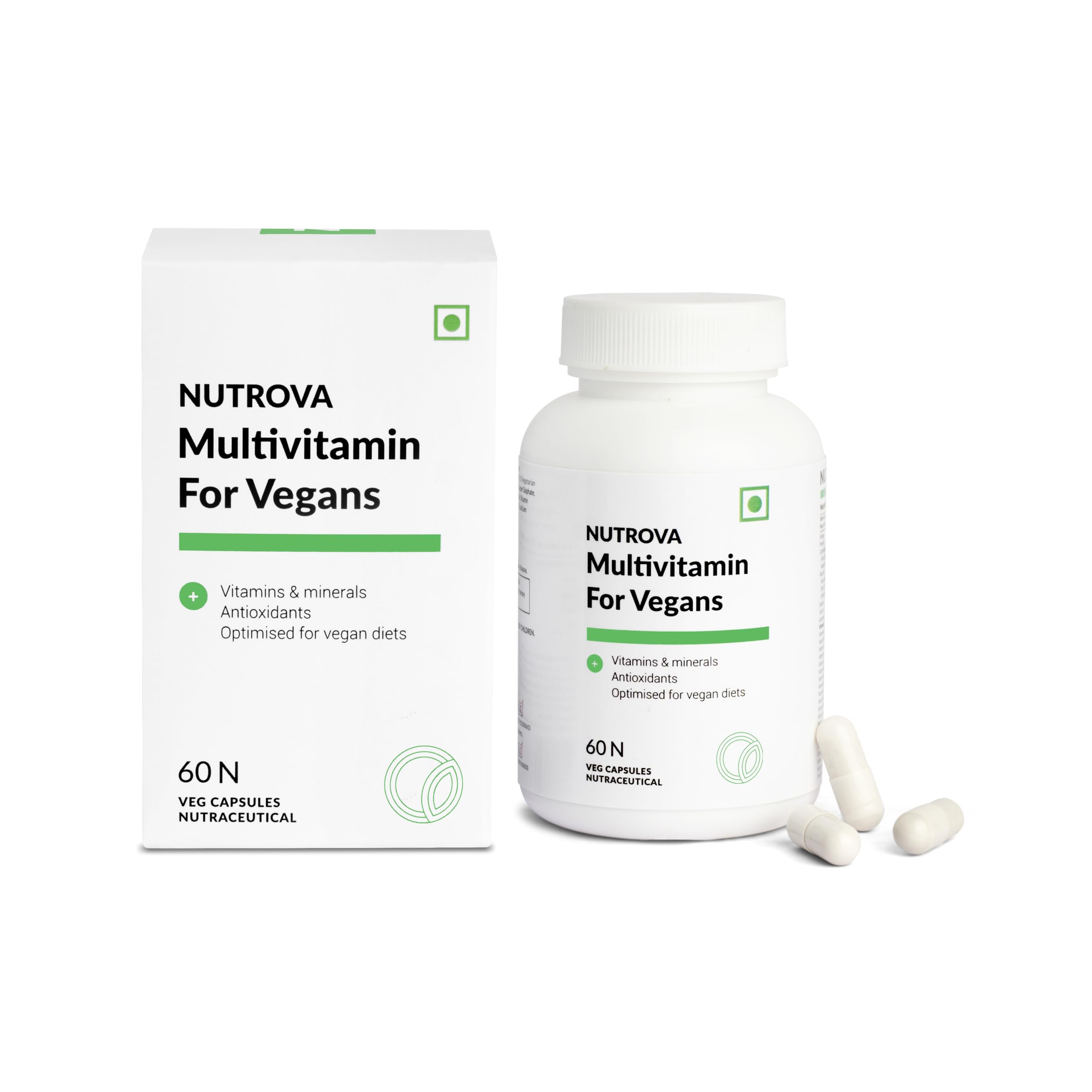 NUTROVA Multivitamin For Vegans - Multivitamin Supplement for Vegan Diets for Men & Women Unisex (60 capsules) (B0BD8T876K) Amazon Price History, Amazon Price Tracker