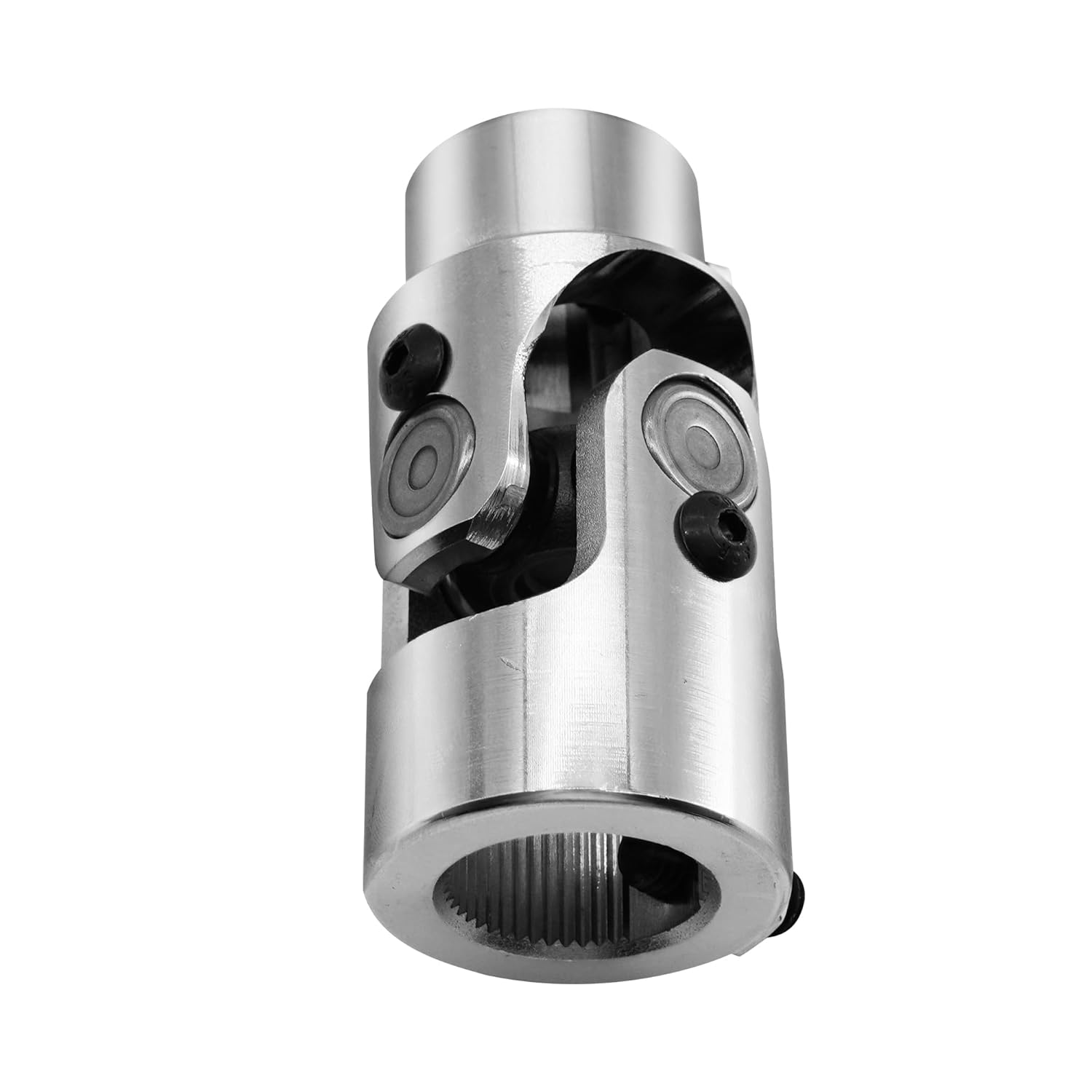 1"-48 Spline x 3/4" DD Chrome Steering Universal Joint Single U Joint Shaft,Total Length: 83mm (3-1/4")