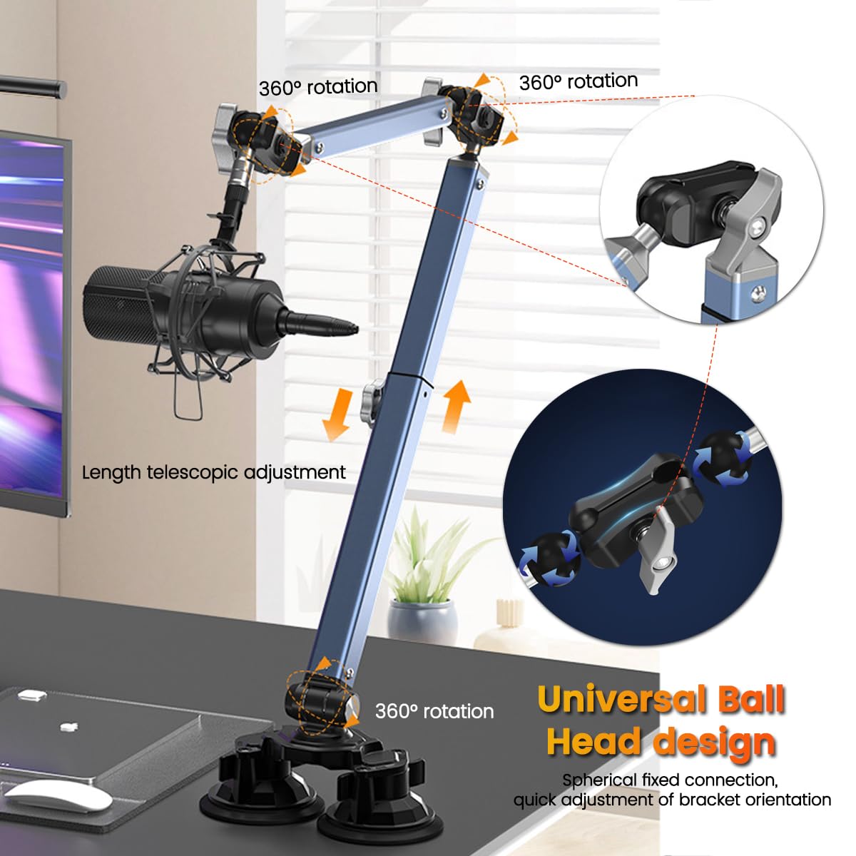 Bras Micro Fifine Support Micro Pyle Avec Bras Flexible - Trépied Réglable Professionnel Trépied Micro Pyle Bras Flexible