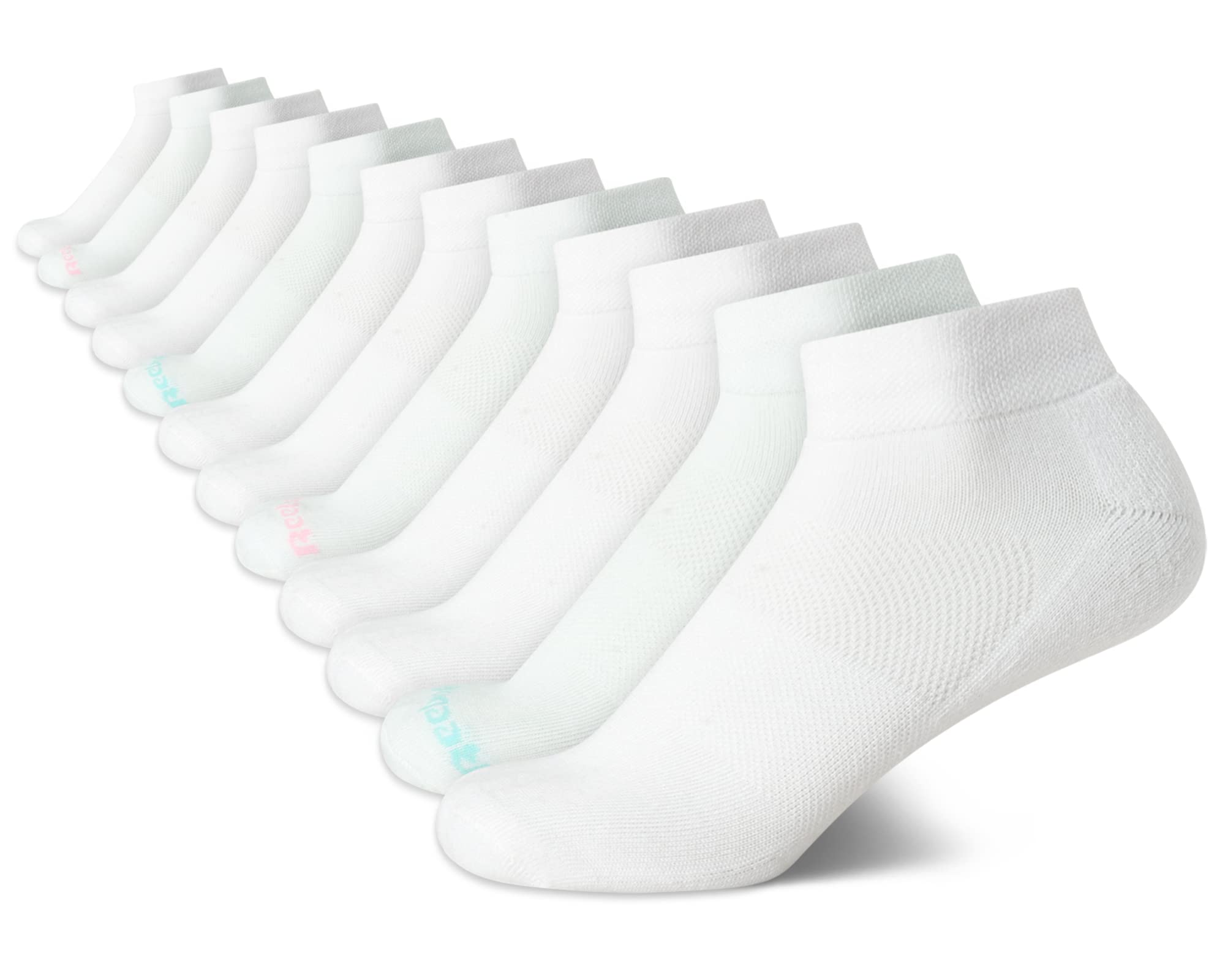 Reebok Womens Quarter Socks - 12 Pack Performance Arch Support Ankle Socks - Cushioned Athletic Socks for Women (Size: 4-10)