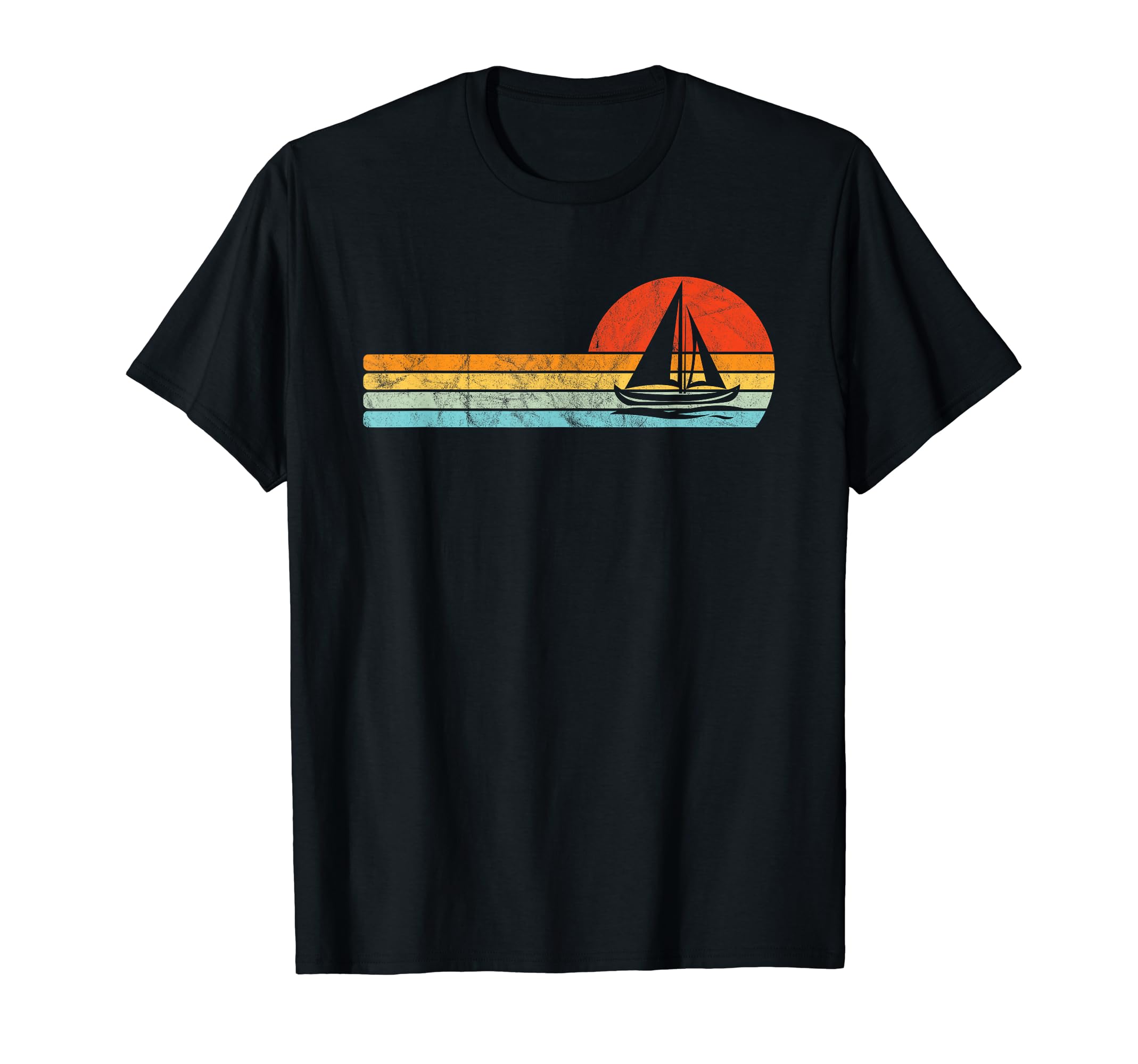 Sea Captains - Sailing Gear & Sailboat AccessoriesVintage Sailboat Retro Sunset Boat Captain Sailing Gear T-ShirtOEKO-TEX STANDARD 100
