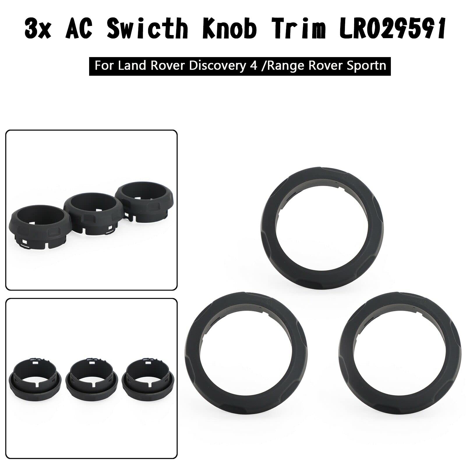 3 manopole di controllo del volume CA per console centrale, LR029591, adatte per Land Rover Discovery 4 (2009-2016) e adatte per Range Rover Sport (2006-2013) manopola aria condizionata