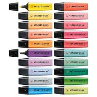 STABILO BOSS ORIGINAL Highlighters - Pack of 20 - With 12 Pastel & 8 Neon Assorted Colours