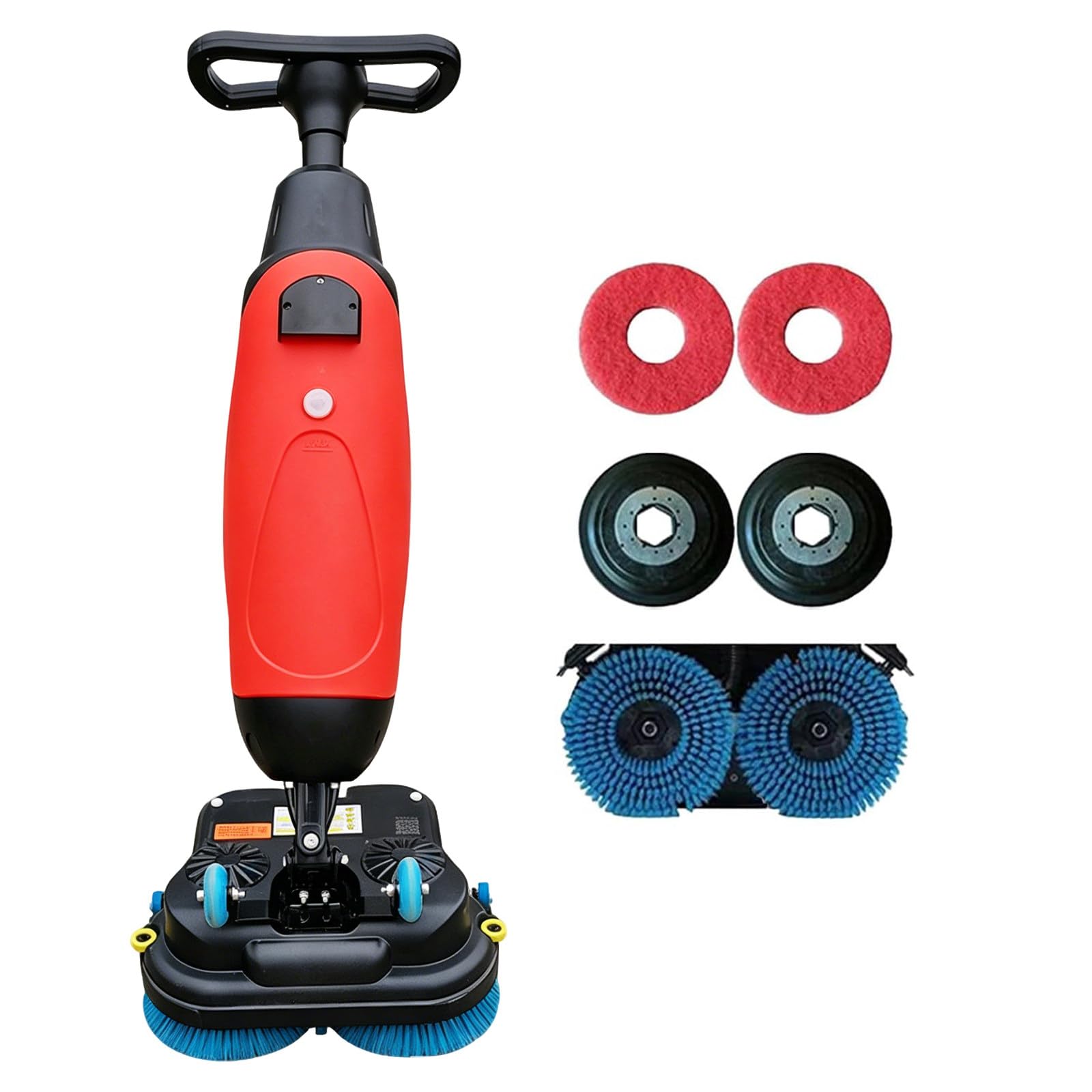 LURECAQING Commercial Floor Scrubber Dryer, Cordless Walk Behind Floor Cleaning Machine with Dual Rotating Brushes, 360° Steering, Rechargeable Battery for Shops, Offices & Retail Floors