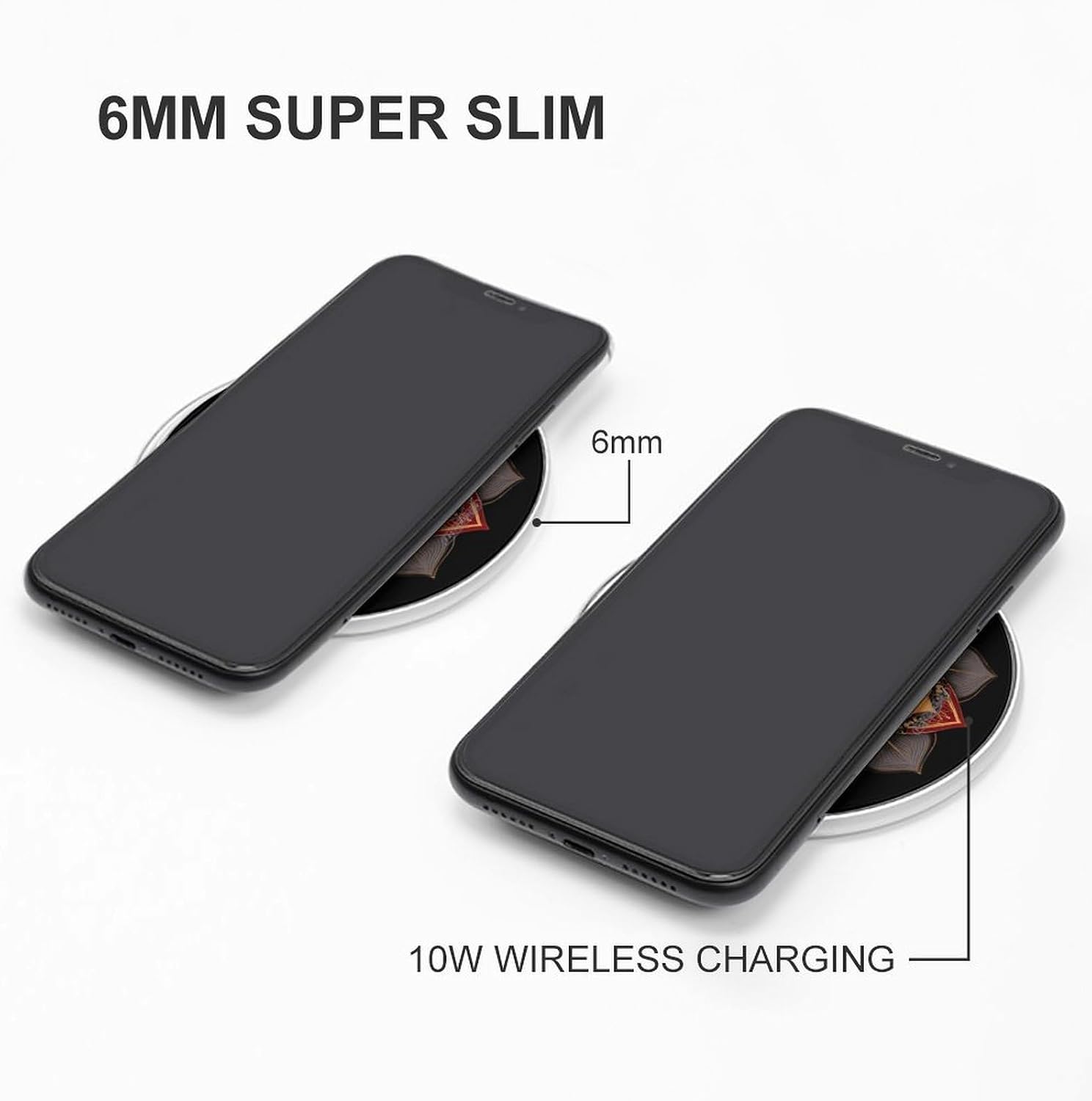 Mandala Orange and Beige Flower Novelty Wireless Charger Funny 10W Fast Charging Pad Mat for Cell Phone image 3