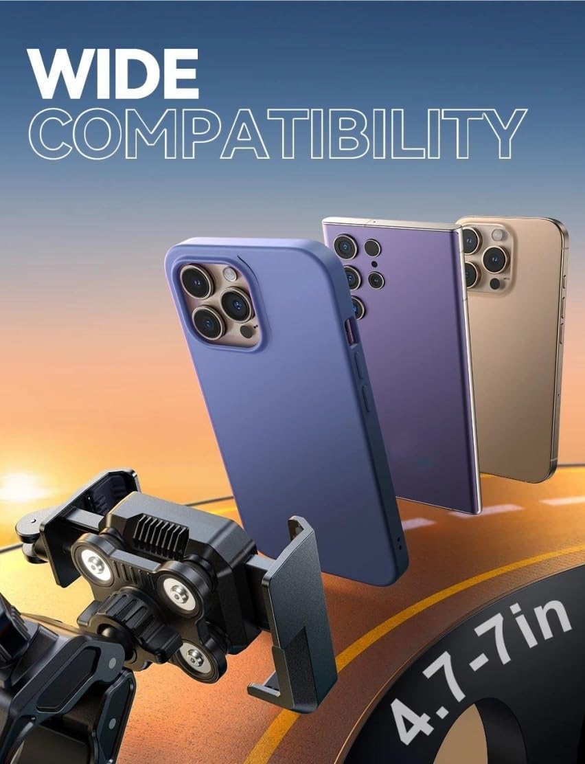 Supporto Telefono Moto Doppio Smorzatore di Vibrazioni Universale Bici Per Telefoni 4.7-7 Pollici