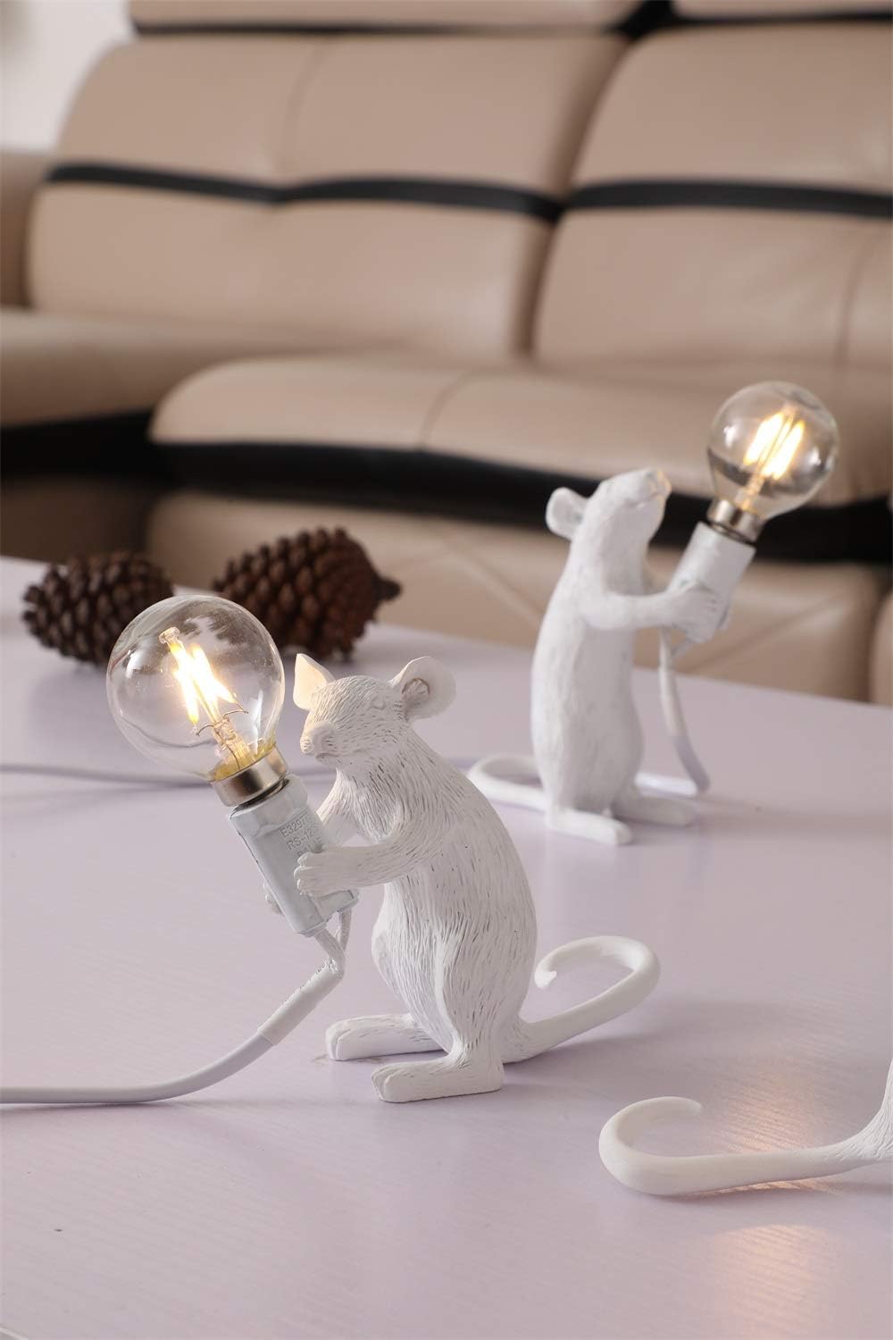 Bіg Sаlе CHABEI Modern Resin Mouse Lamp Table Lights Creative Desk Lamps Bedside Gift Decoration LED Bedroom,Study Room (Sitting)