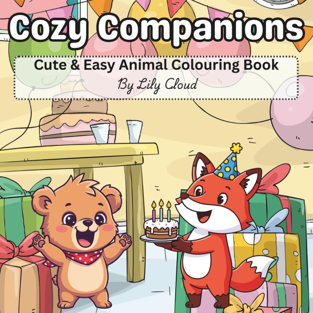 Cozy Companions: Cute and Easy Animal Colouring Book