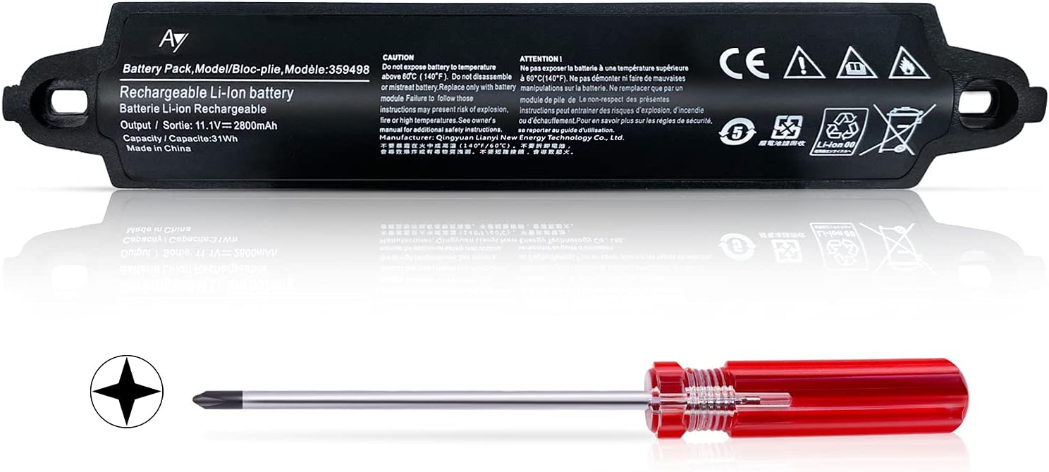 AY 359498 Battery [11.1V / 31Wh 2800mAh] Compatible Bose Soundlink Bluetooth Wireless Speaker II III, Fits 359498 330107 330107A 359495 330105 404600