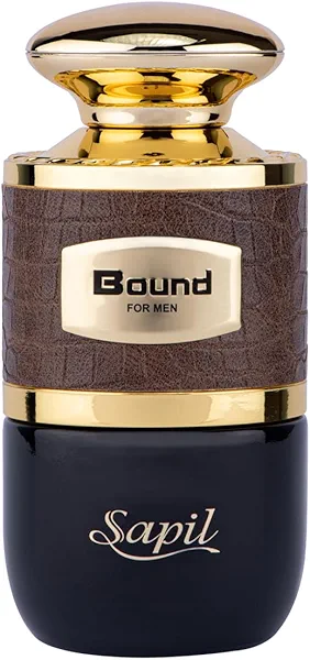 Sapil Bound Toilette for Men 3.4 Oz(100 ml) – Eau de Toilette with Long-Lasting Dubai Scent, Oriental Spicy Blend of Green Mandarin, Cardamom, Orange Blossom & Tonka Bean for Daily & Special Occasions