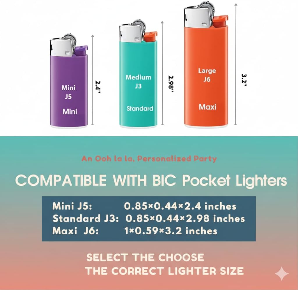 Custom Lighter Stickers with Own Pictures - Personalize for BIC Lighters, PVC Film Wrap for Gifts, Lighter Not Included (500)