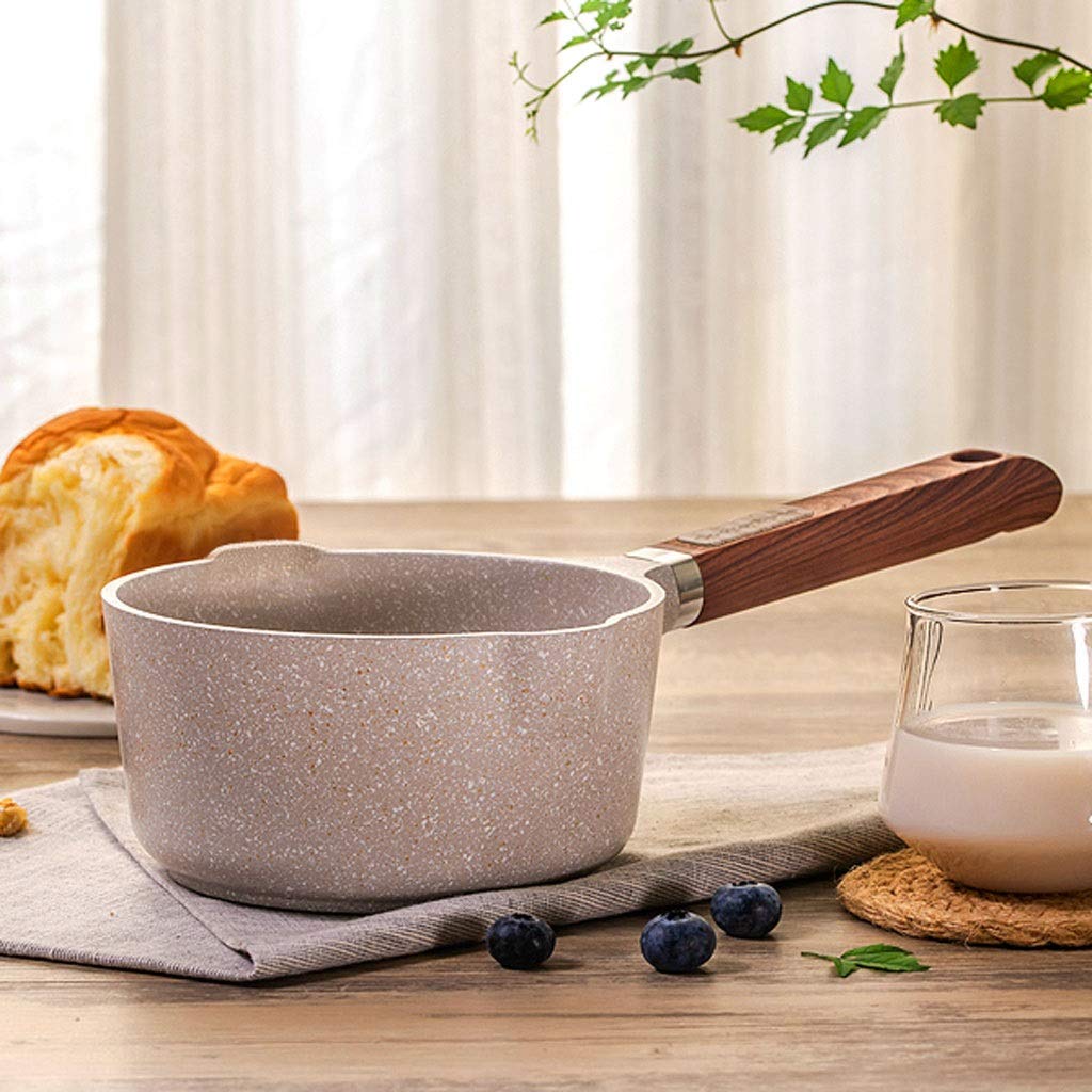Cazos Cacerola para leche Cacerola antiadherente de aleación de aluminio Tapa de vidrio Olla para sopa Cacerola antiadherente Cacerola para salsa con tapa de vidrio (Blanco) Cacerola para leche/cacero