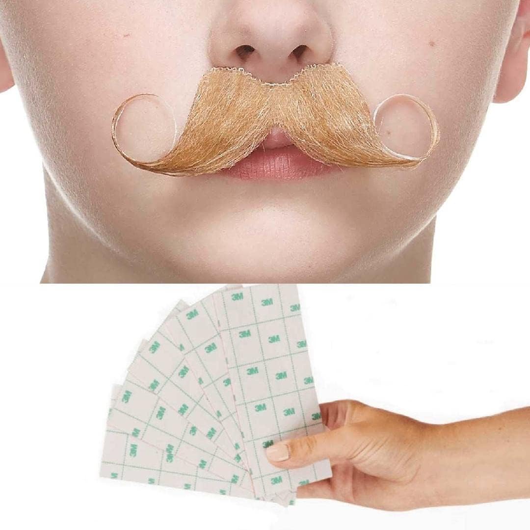 Bundle of Fake Mustache and 3M Plaster, Fake Detective for Kids, Novelty, Small False Facial Hair, Costume Accessory for Children : Clothing, Shoes & Jewelry