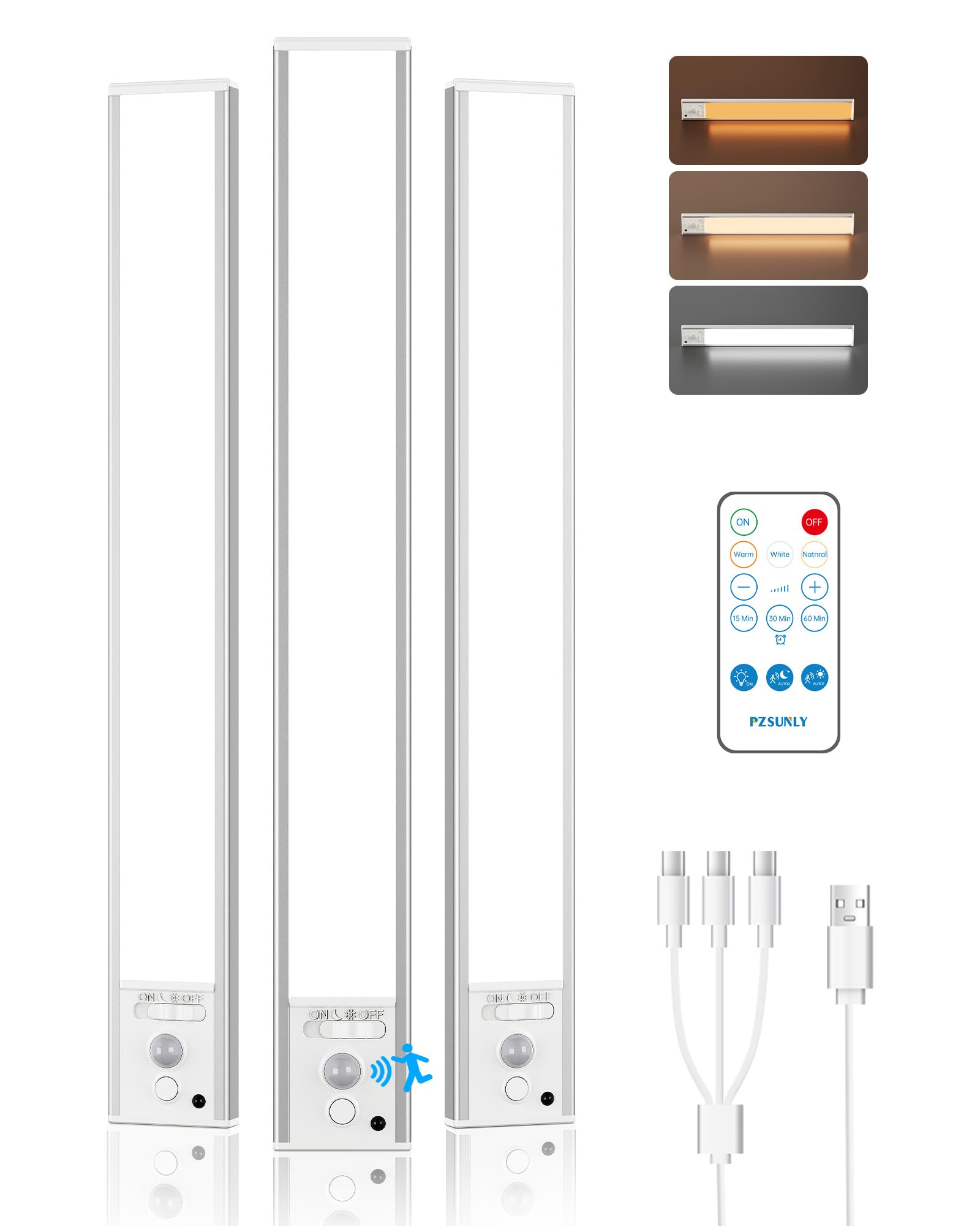 Luce Led Sottopensile con Telecomando, 35 cm Luci Armadio Led