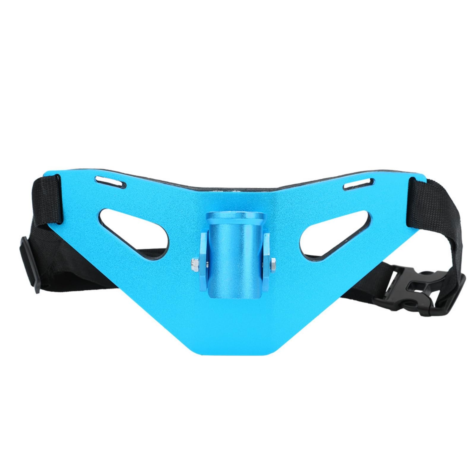 Baoblaze Supporto Vita Pesca Cintura Pesca Cintura con Portacanna Piastra Triangolare Satinata Fibbia Regolabile Alluminio E Nylon con Cuscinetto 9mm Mani