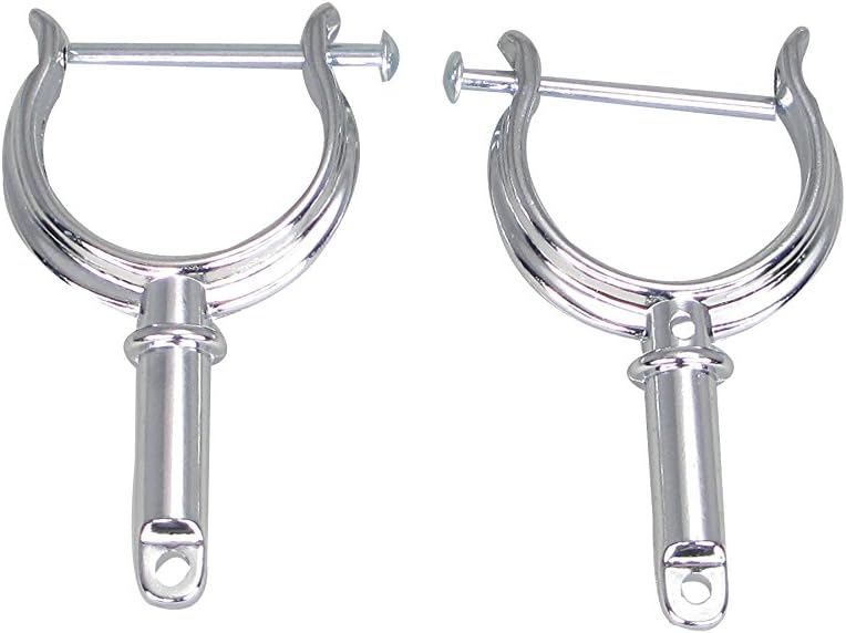 Pactrade Marine Boat Canoe Chrome-Plated Zamac Pinned Oarlock Horn Shank, 1 3/4" Length