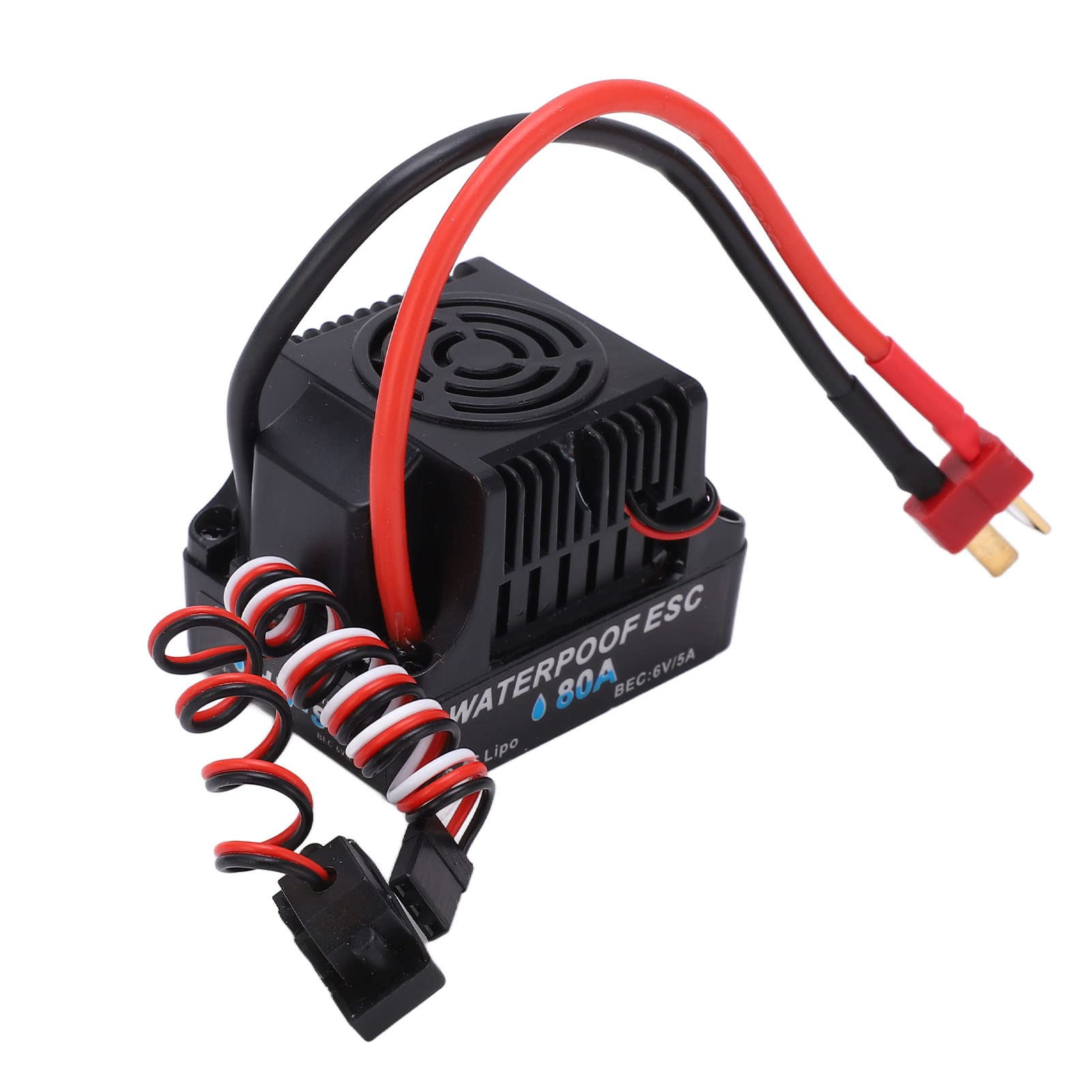 RiToEasysports Elektronischer Geschwindigkeitsregler ESC für 1/8 RC-Auto, 80A Brushless Technologie, 6V 5A SBEC, Zubehör für RC-Modelle, RC Spielzeug für Modelleerfahren und OutdoorAktivitäten